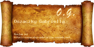 Oszaczky Gabriella névjegykártya